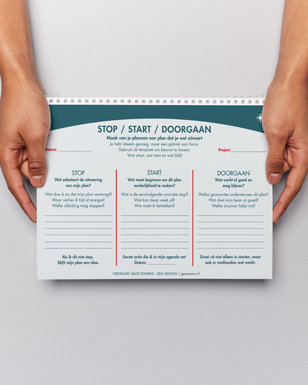 Stop/Start/Doorgaan template
